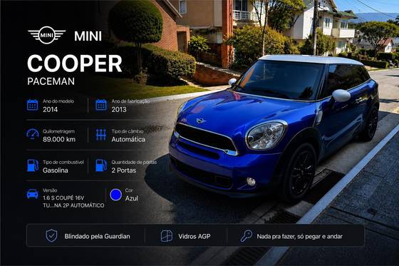 MINI COOPER 1.6 S COUPÉ 16V TURBO GASOLINA 2P AUTOMÁTICO MINI COOPER 1.6 S COUPÉ 16V TURBO GASOLINA 2P AUTOMÁTICO